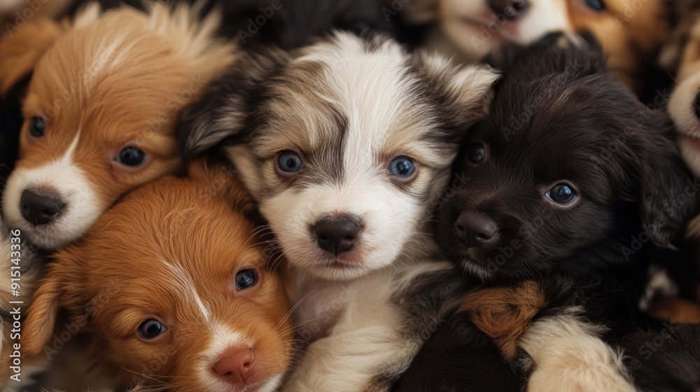 Obraz premium A Pile of Adorable Puppies