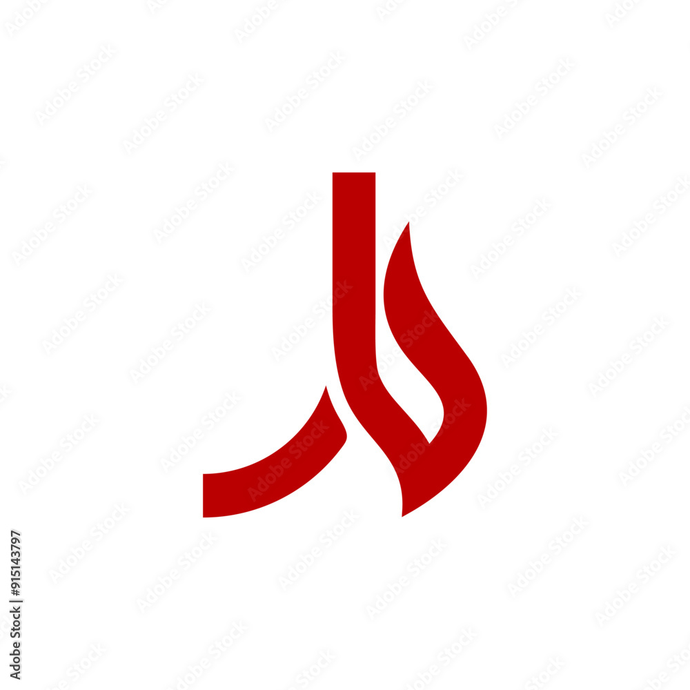 a combination of fire and initials, or letters, or alphabet, or numbers in the form of a logo and vector in red color for business purposes and others