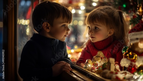 children Christmas fair decorations New Year evening illumination