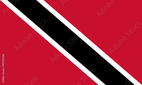 The official national flag of the Republic of Trinidad and Tobago. Correct proportions and colors. Vector illustration