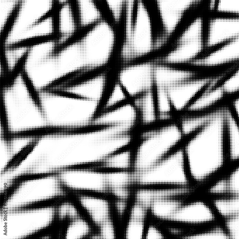 Fototapeta premium Monochrome printing raster. Abstract vector halftone background. Black and white texture of dots.