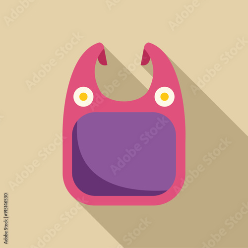 Pink baby girl bib with buttons, designed to keep clothes clean during feeding time