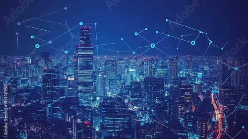 Wallpaper Mural This description provides a comprehensive overview of the concept of a smart city with 5G communication networks and IoT, emphasizing the interconnectedness and advanced technological infrastructure. Torontodigital.ca