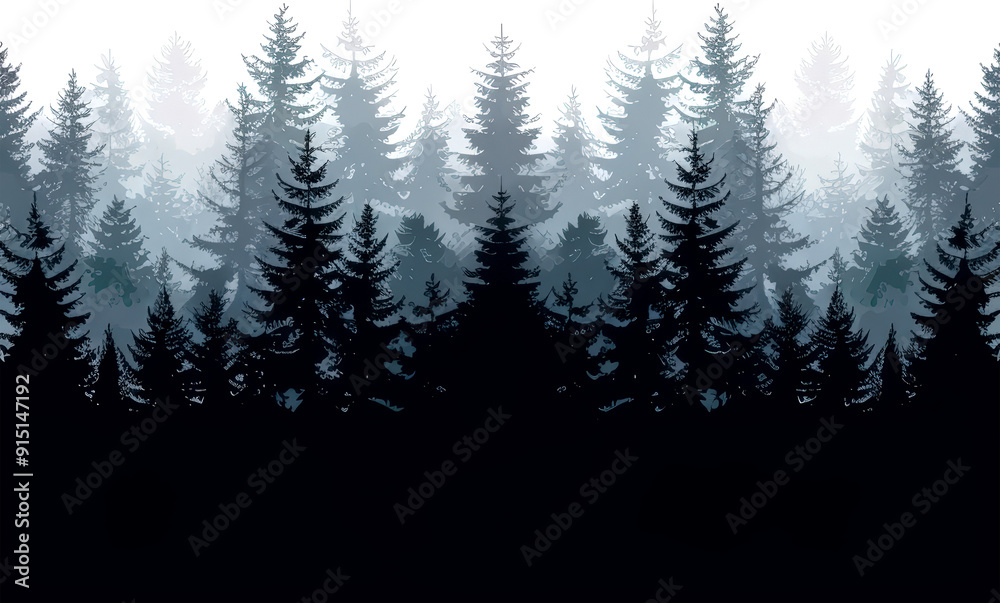 Fototapeta premium Dark forest scene