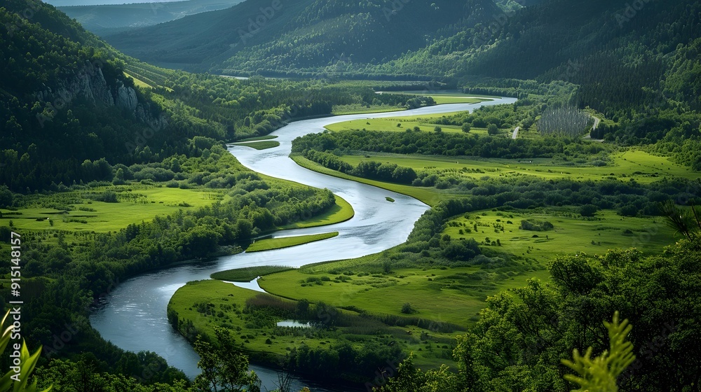 The river is a winding river flowing The river is a winding river flowing