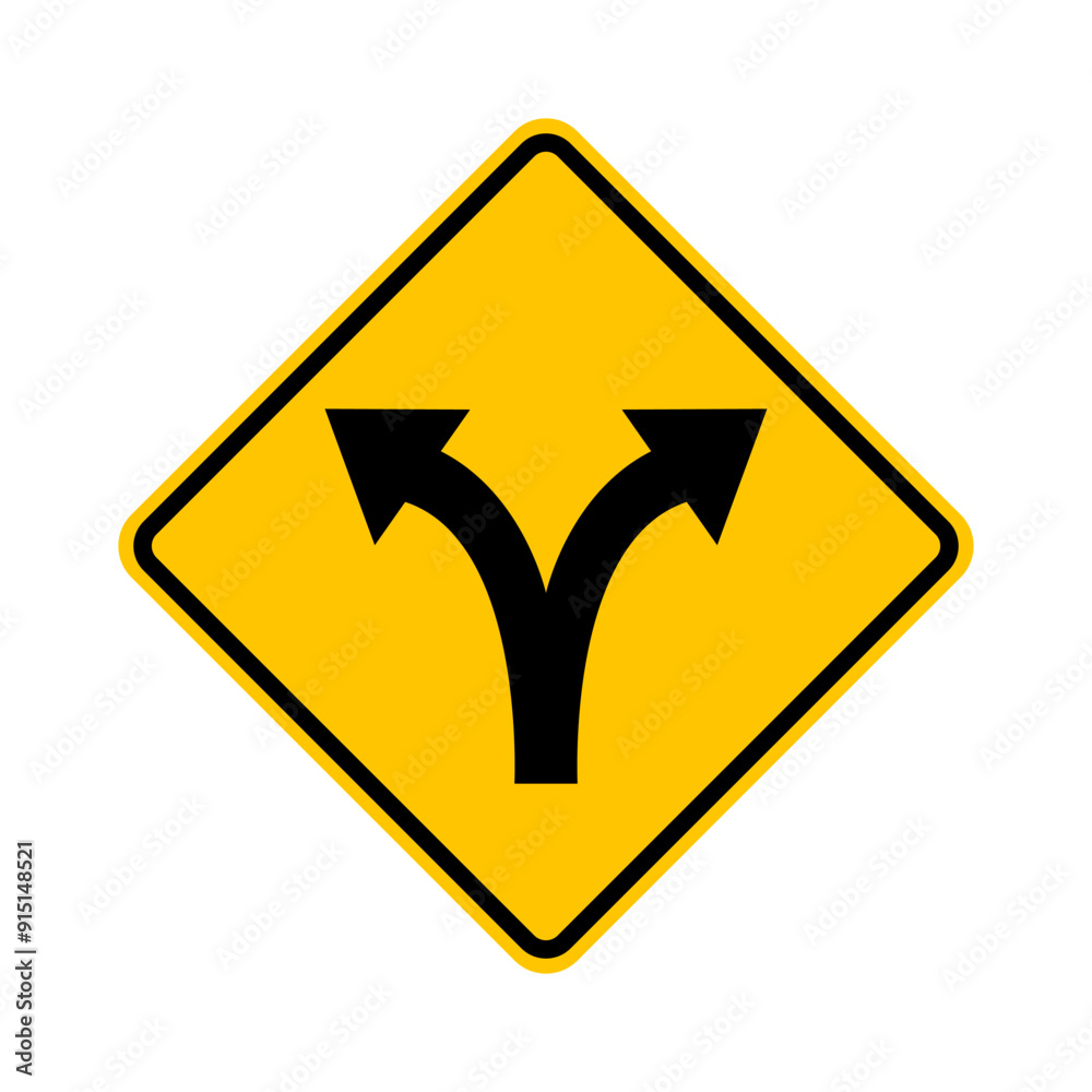 Division Split Two Way Road Sign Division Split Two Way Road Sign