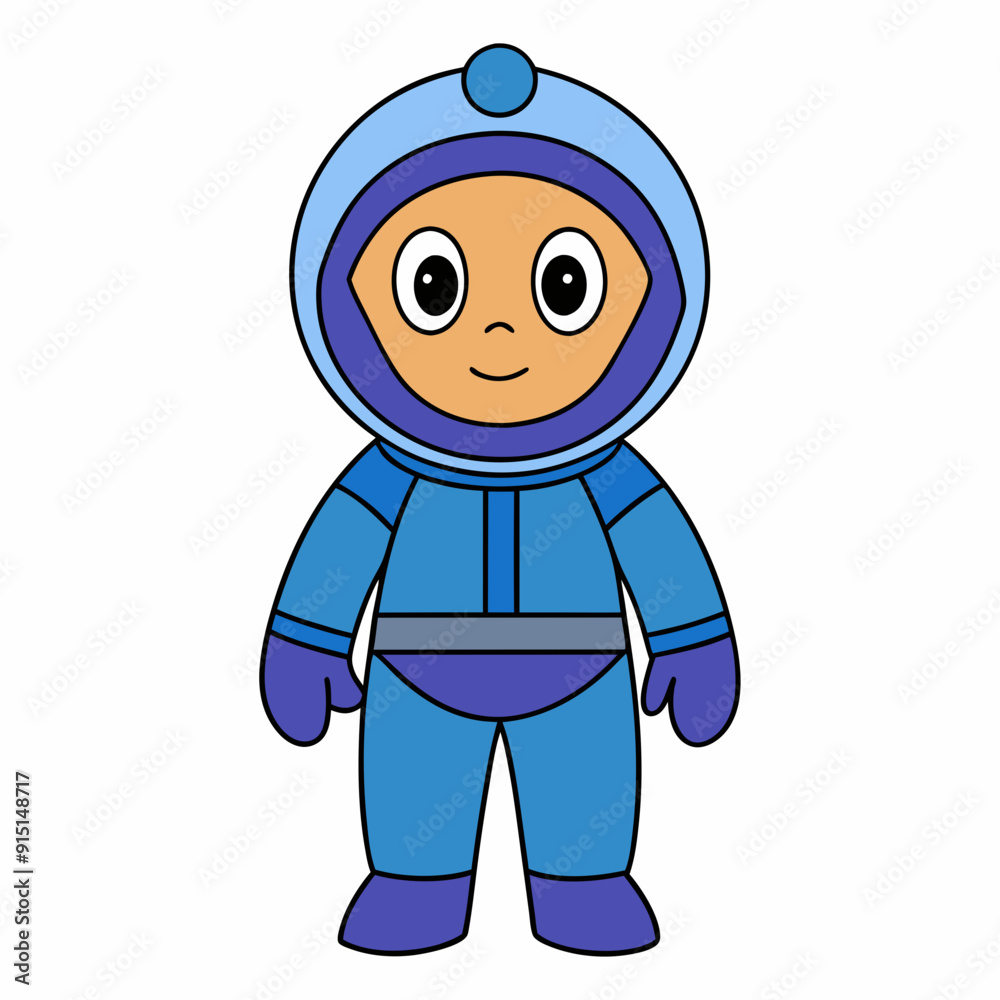 Obraz premium Space Pilot Set white art vector illustration