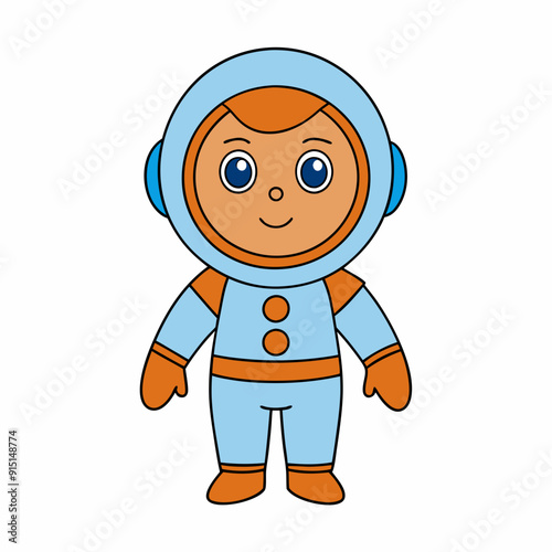 Space Pilot Set white art vector illustration