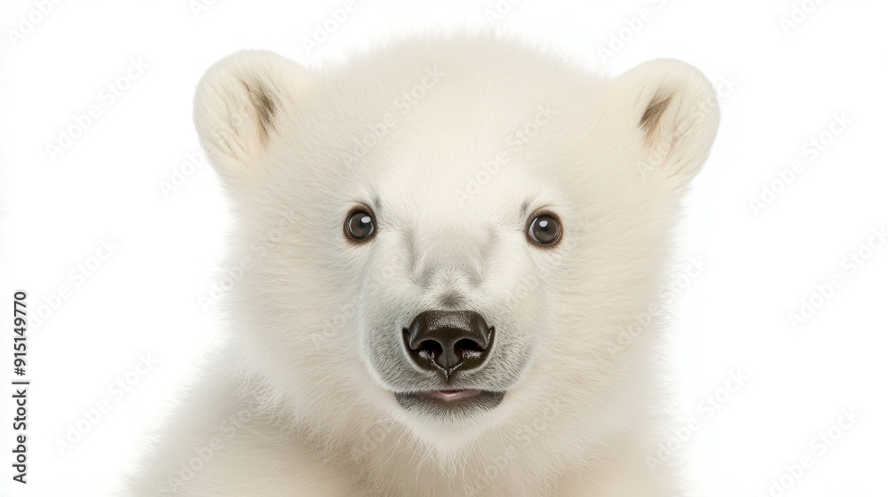Obraz premium Adorable Polar Bear Cub Playing with a Playful Expression captured up close in the Arctic