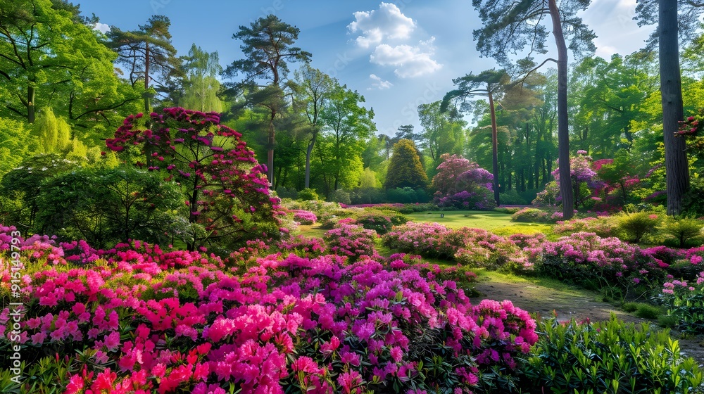 The azalea garden is a blooming forest garden The azalea garden is a blooming forest garden