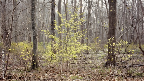 The forest awakens after winter the trees photo