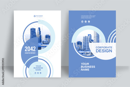 City Background Business Book Cover Design Template