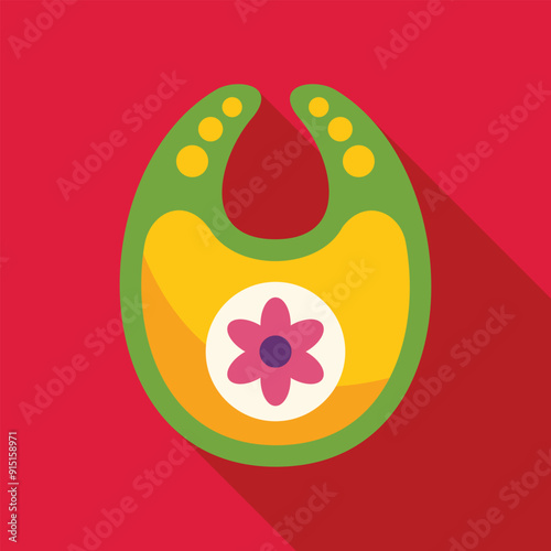 Baby bib with flower design, symbolizing childcare, feeding, and baby essentials