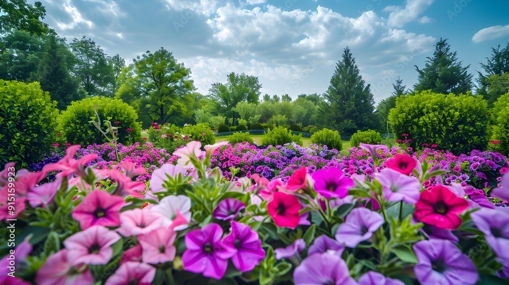 Blooming petunia garden blooming petunia garden with many Blooming petunia garden blooming petunia garden with many