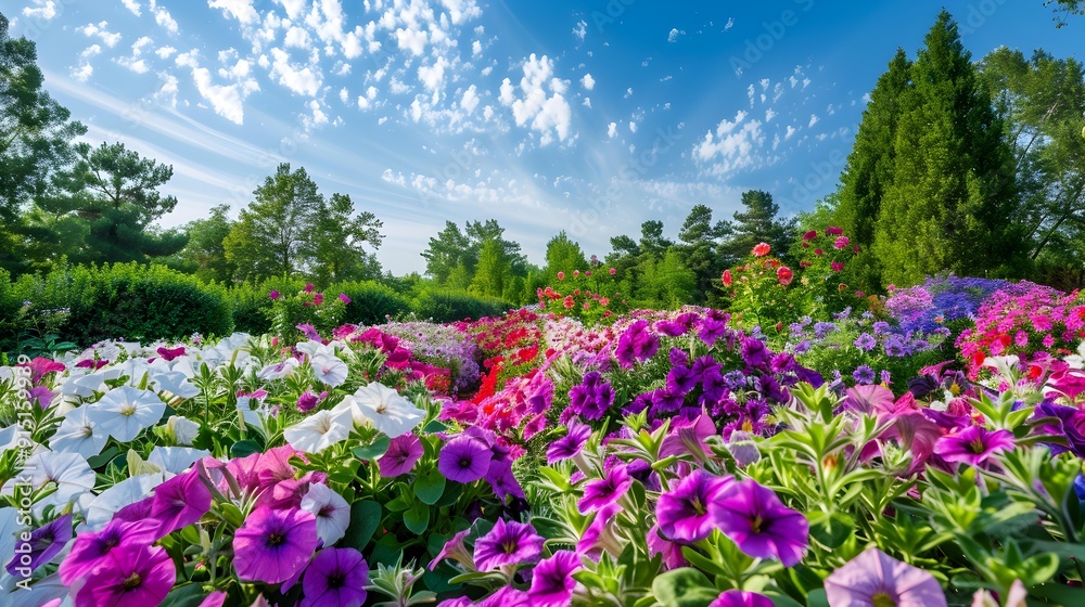 Blooming petunia garden blooming petunia garden with many Blooming petunia garden blooming petunia garden with many