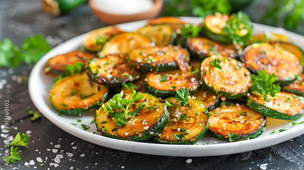 Zucchini fried zucchini with garlic and herbs Zucchini fried zucchini with garlic and herbs