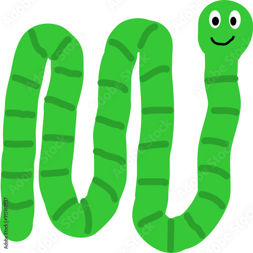 Green worm vector image or clipart