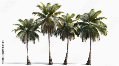 Wallpaper Mural Large tropical palm trees, white background, png, Ai generated for ads Torontodigital.ca