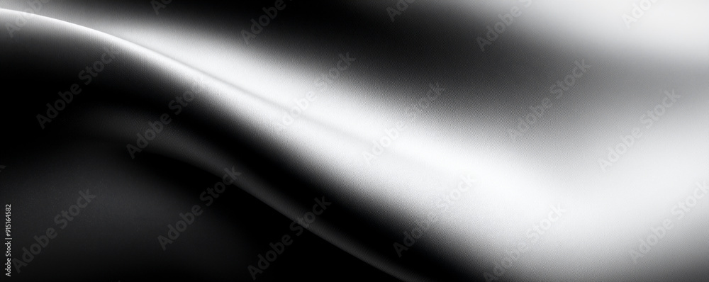 Fototapeta premium Black and white background, smooth gradient background, abstract lines, light effect, curved shape, soft lighting, blurry details.