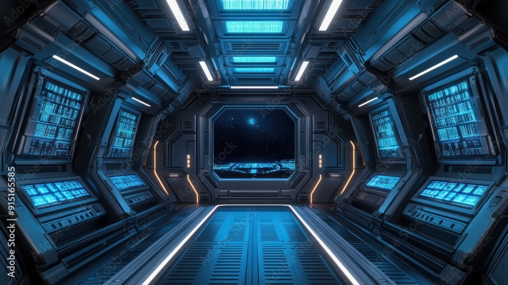 Futuristic Spaceship Interior Futuristic Spaceship Interior