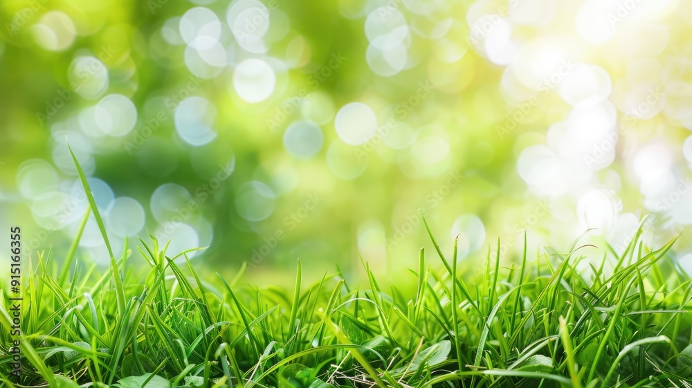 Obraz premium Green grass in nature with blurred background.