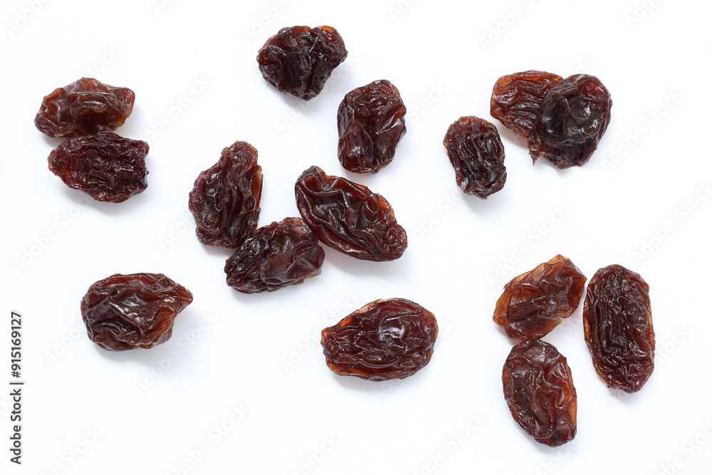 Dried grapes fruits isolated on white background Dried grapes fruits isolated on white background