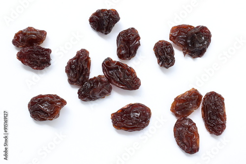 Dried grapes fruits isolated on white background 