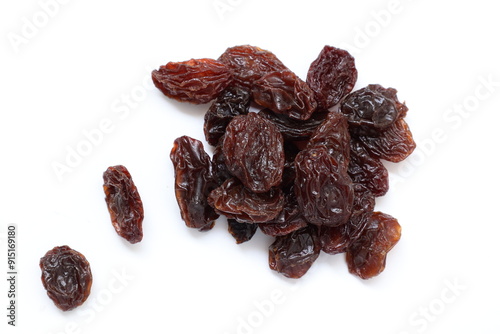 Dried grapes fruit isolated on white background 