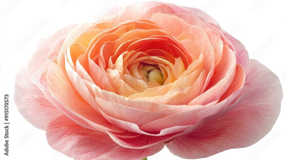 A Close-Up of a Delicate Pink Ranunculus Flower A Close-Up of a Delicate Pink Ranunculus Flower