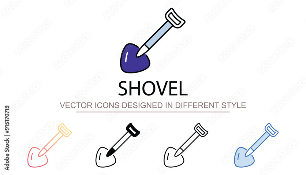 Shovel icon design with white background stock illustration Shovel icon design with white background stock illustration