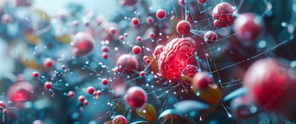 A visually striking digital artwork showcasing an AI-powered holographic interface with a central glowing brain connected to an intricate network of neural connections. A visually striking digital artwork showcasing an AI-powered holographic interface with a central glowing brain connected to an intricate network of neural connections.