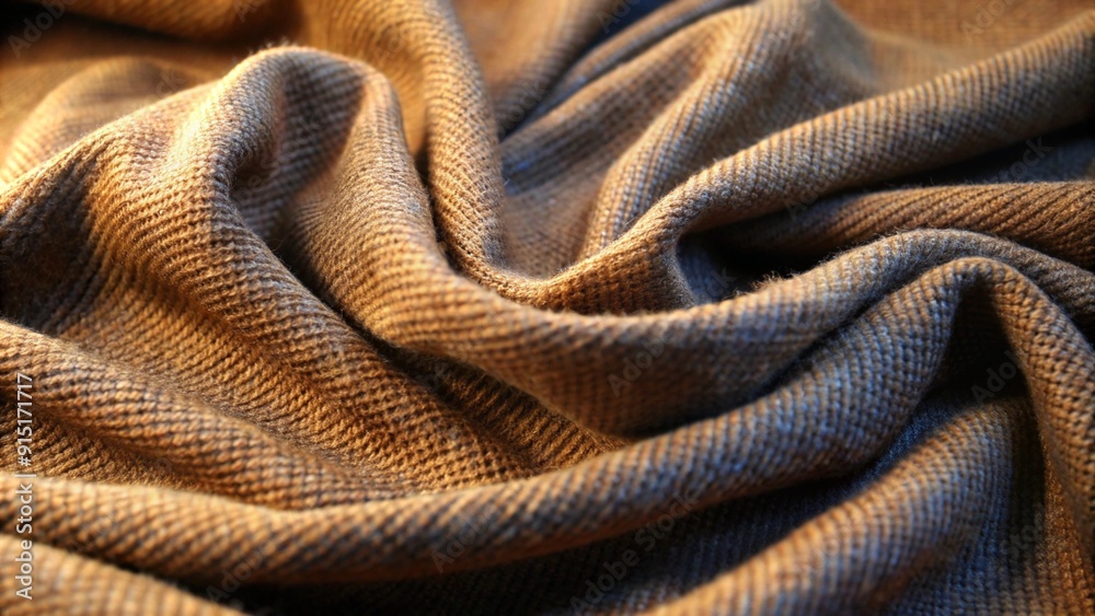 Closeup of soft brown fabric with a textured weave. Closeup of soft brown fabric with a textured weave.