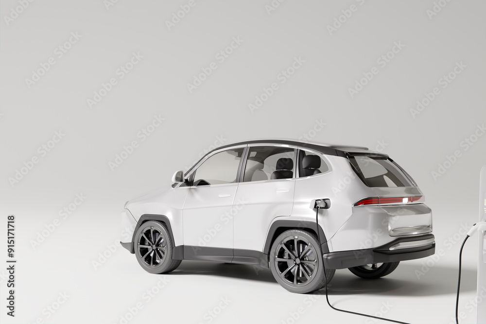 E-mobility, electric car charging battery, eco energy. 3d rendering E-mobility, electric car charging battery, eco energy. 3d rendering