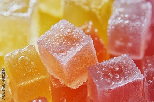 Portrait of block copolymer blend with distinct polymer phases, illustrating compatibility and mixing behavior. High-resolution, detailed textures, crisp focus
