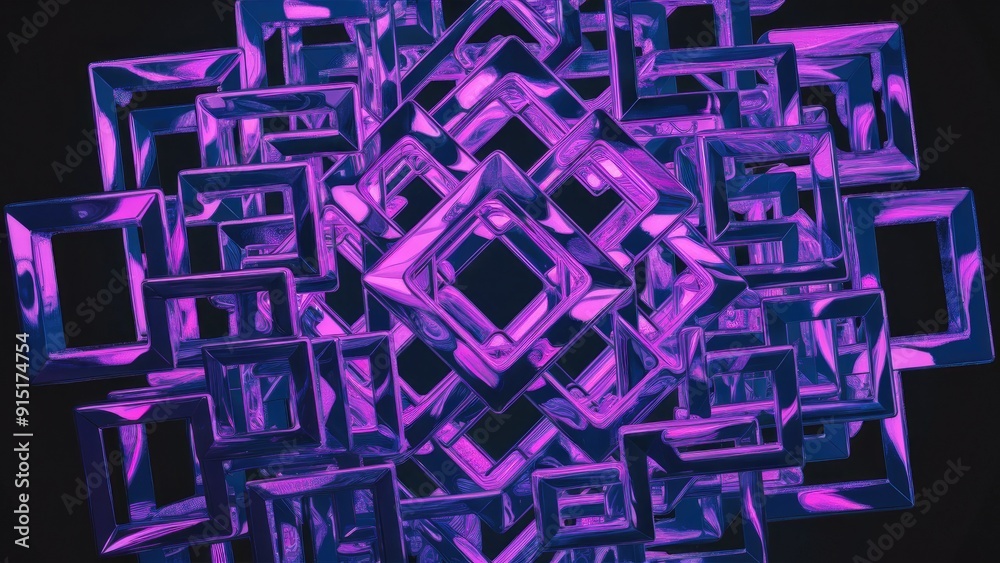 Abstract seamless pattern of purple and blue squares on a dark background Abstract seamless pattern of purple and blue squares on a dark background