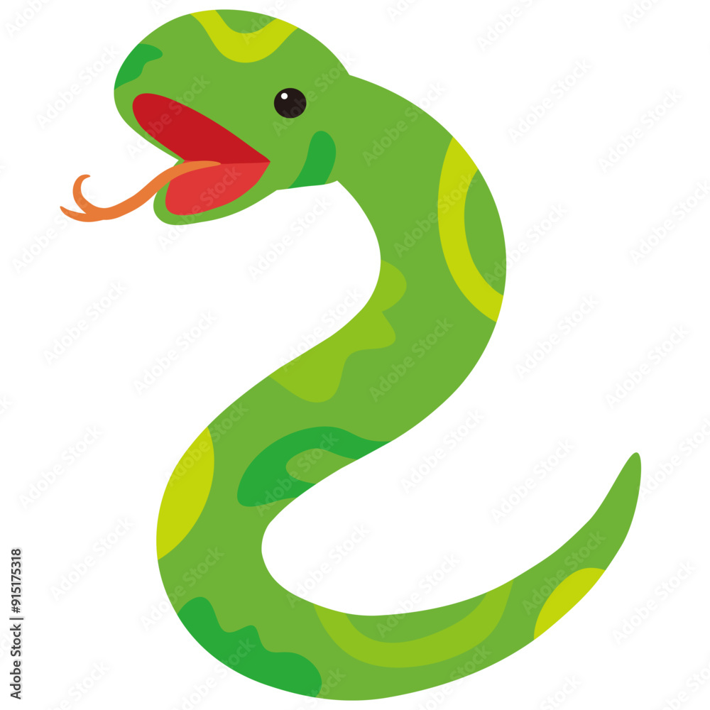 Naklejka premium 年賀状巳年ヘビの可愛い動物イラスト