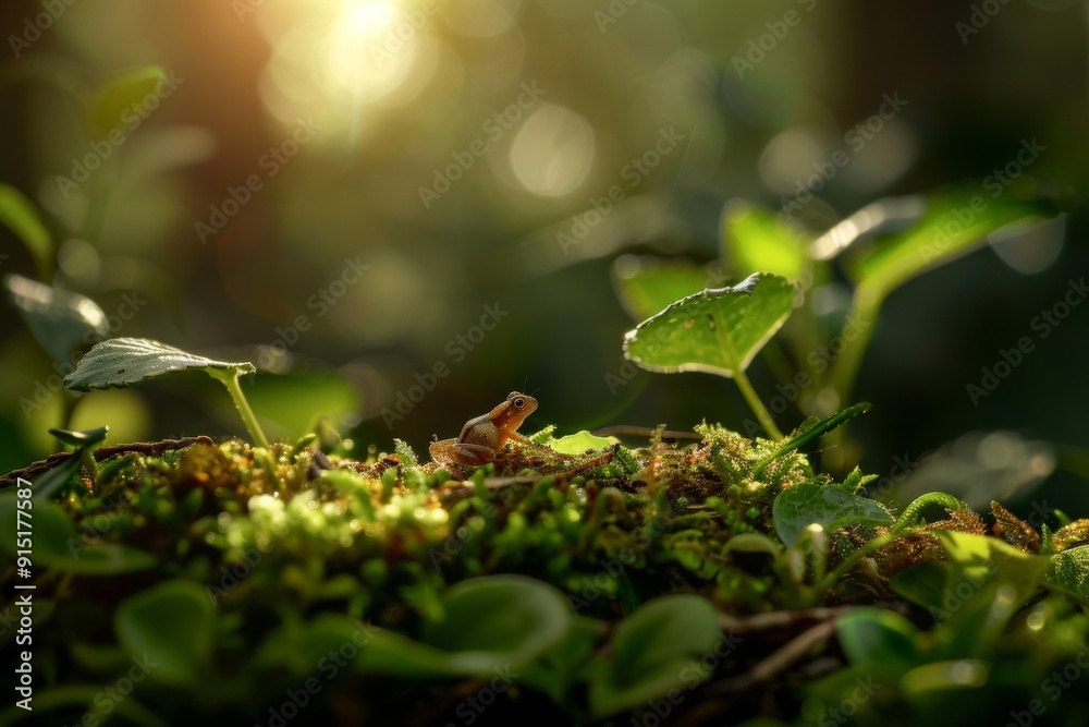 A delightful small creature in a picturesque habitat A delightful small creature in a picturesque habitat