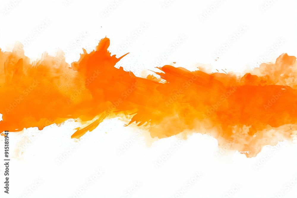 Fototapeta premium Abstract orange watercolor paint strokes