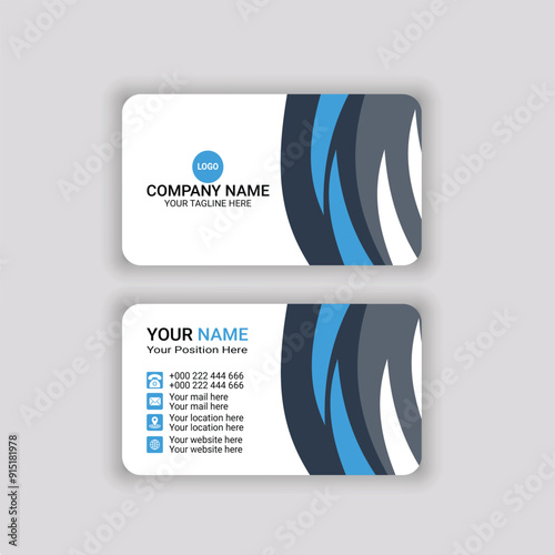 professional business card or visiting card template design