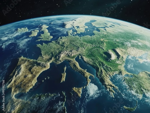 Earth from Space Showing Europe