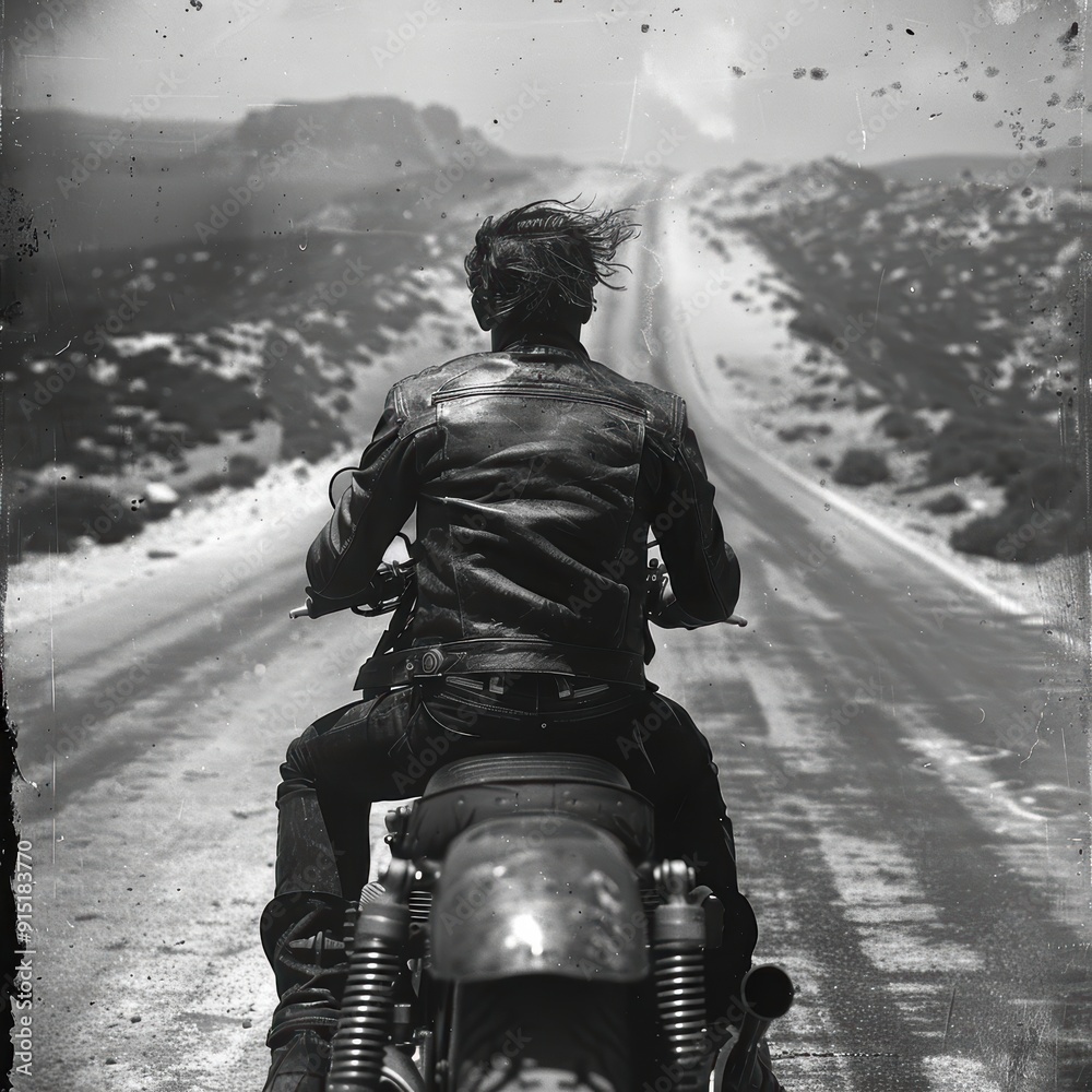 Naklejka premium Riding into the Unknown.