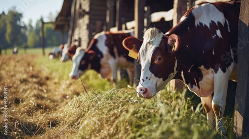 background of dairy cow farm, Advertisement, Print media, Illustration, Banner, for website, copy space, for word, template, presentation