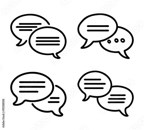 A Set of Dialogue or Conversation Icons