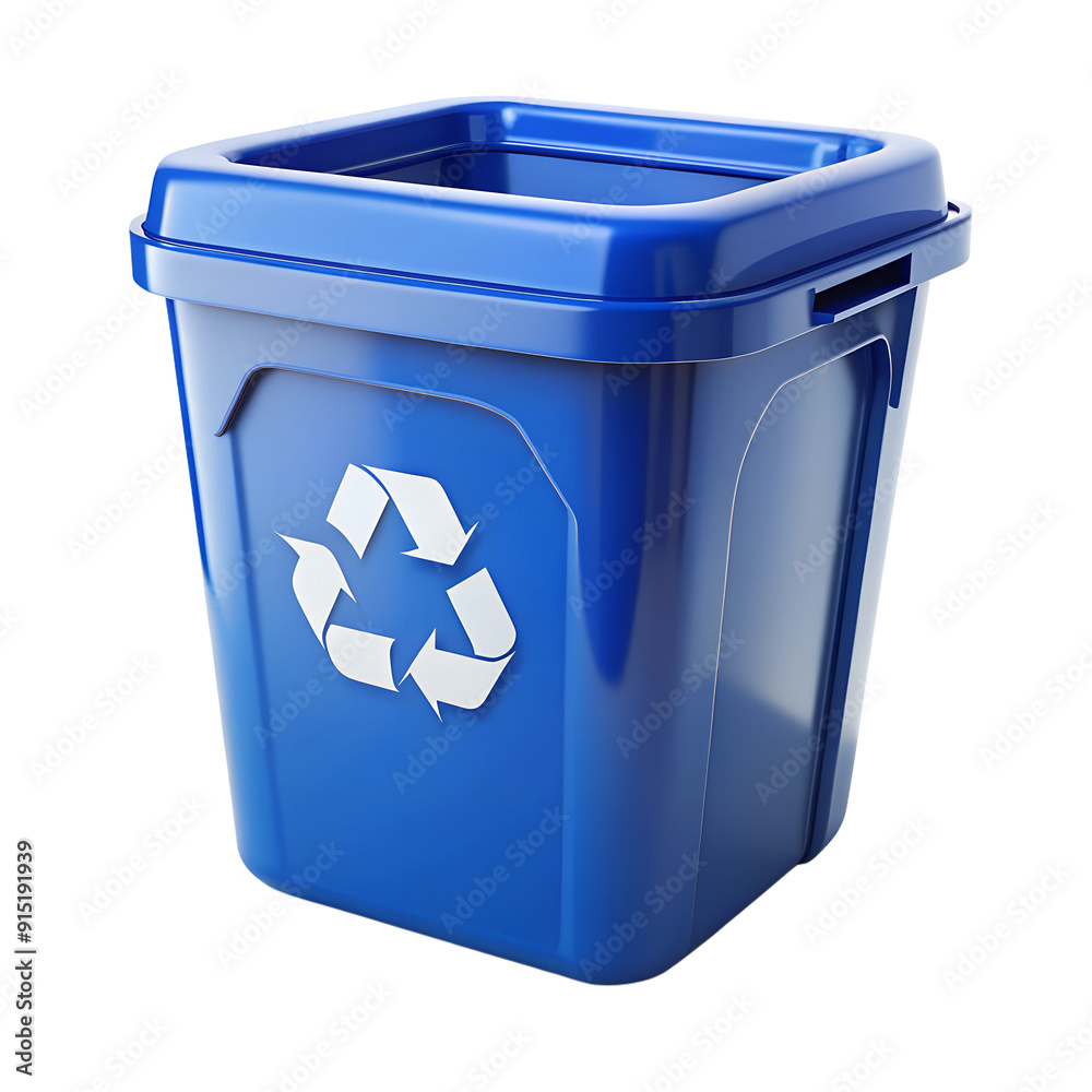 transparent blue recycling bin generative AI. transparent blue recycling bin generative AI.