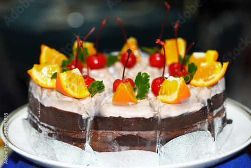 Delicious, beautiful fruit cake.