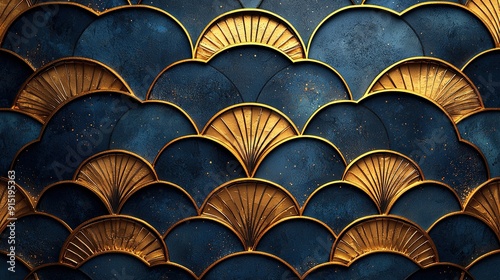 Chic Art Deco pattern in rich golden hues, providing a glamorous background for VIP invitations and upscale presentations