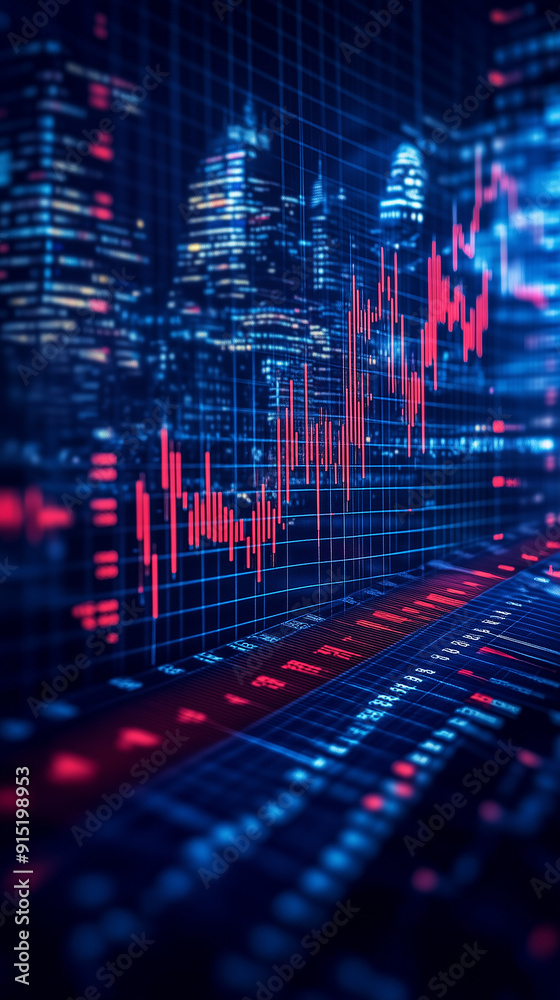Dynamic Stock Market Trends Displayed on a Computer Screen Showcasing Volatile Upward and Downward Movements of Financial Graphs, Perfect for Analyzing Real-Time Trading Data and Investment Strategies