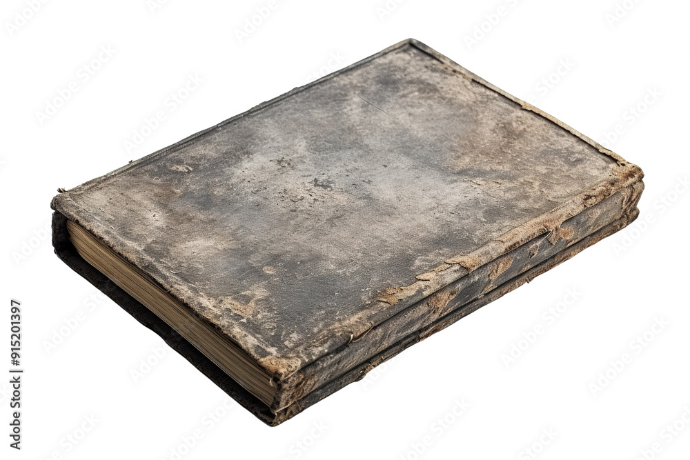 An Ancient Weathered Book Resting on a Wooden Surface Under Soft Natural Light on Transparent PNG Background. An Ancient Weathered Book Resting on a Wooden Surface Under Soft Natural Light on Transparent PNG Background.