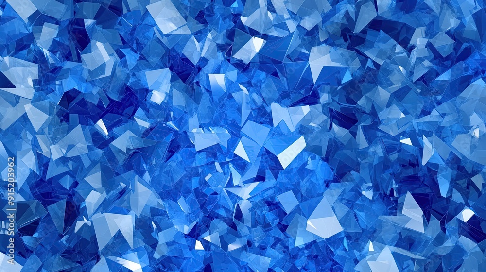 Abstract background of blue crystal shards with a 3D effect.