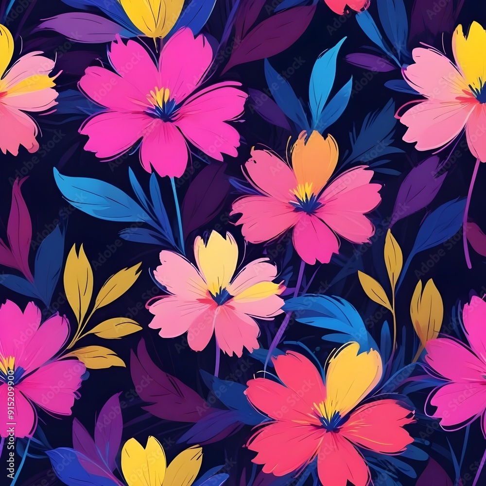 Flowers seamless pattern Flowers seamless pattern